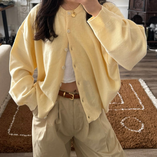 Butter yellow cardigan- PRE ORDER