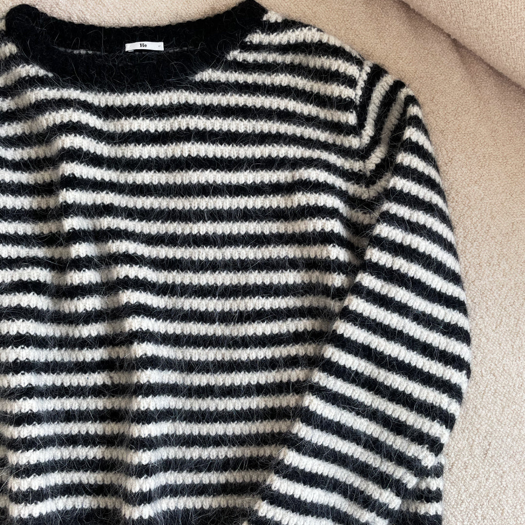 Black and white stripy knit