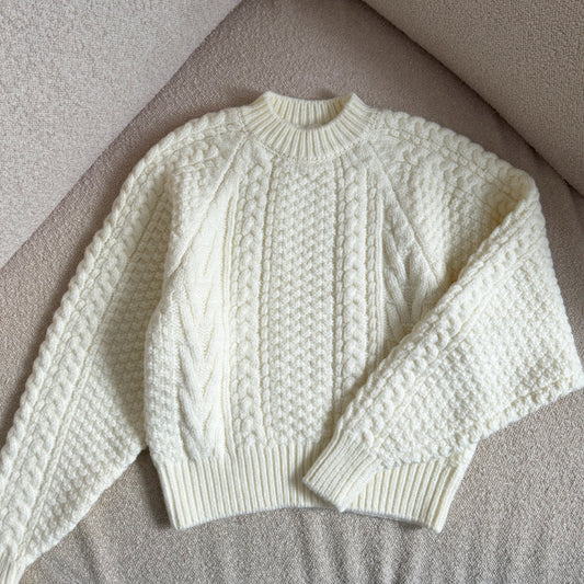 Cream cable knit