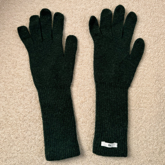 Dark green gloves