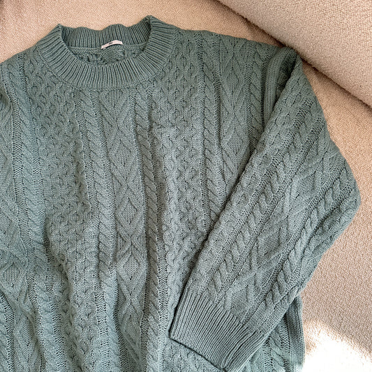 Mint cable knit