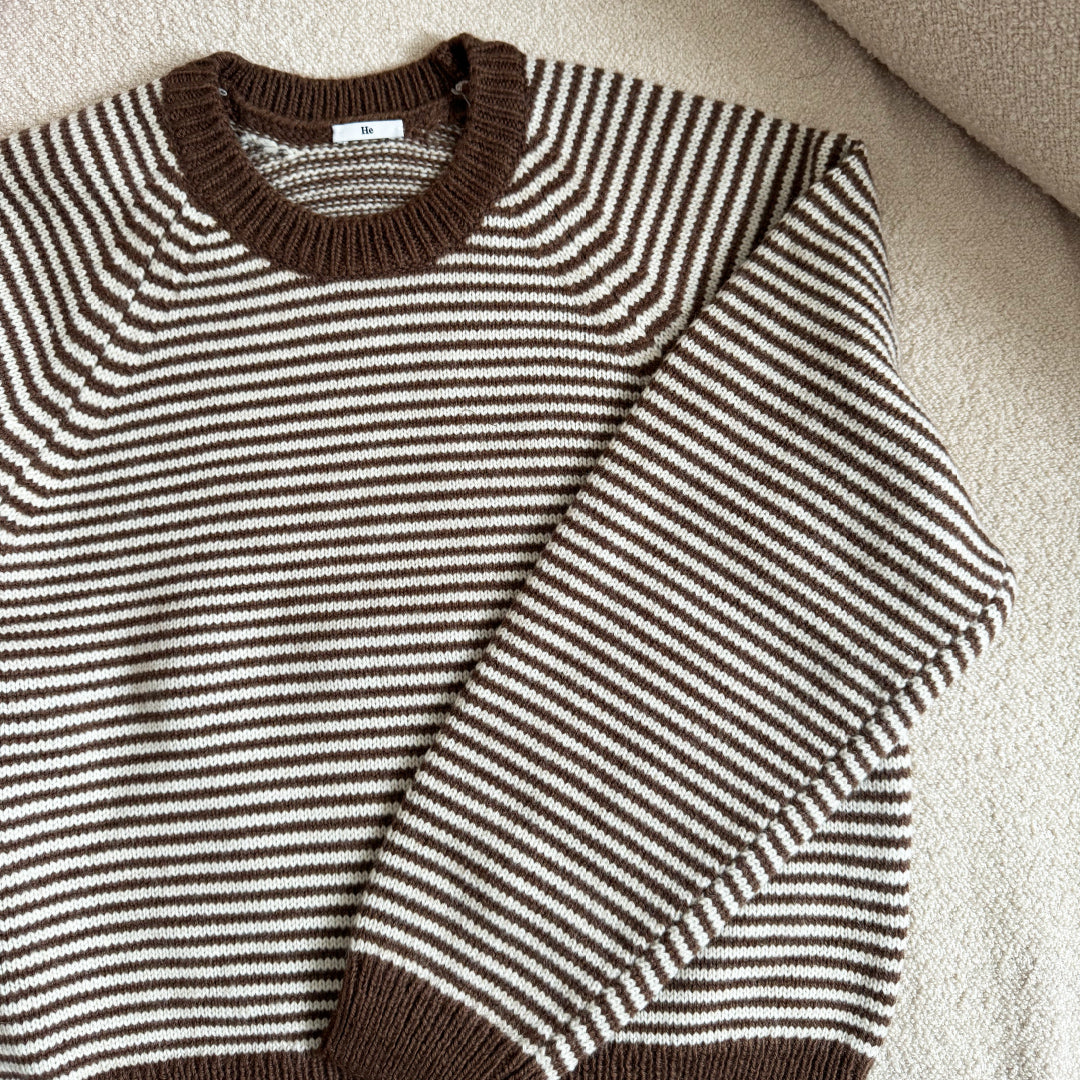 Heavy wool brown stripe jumper