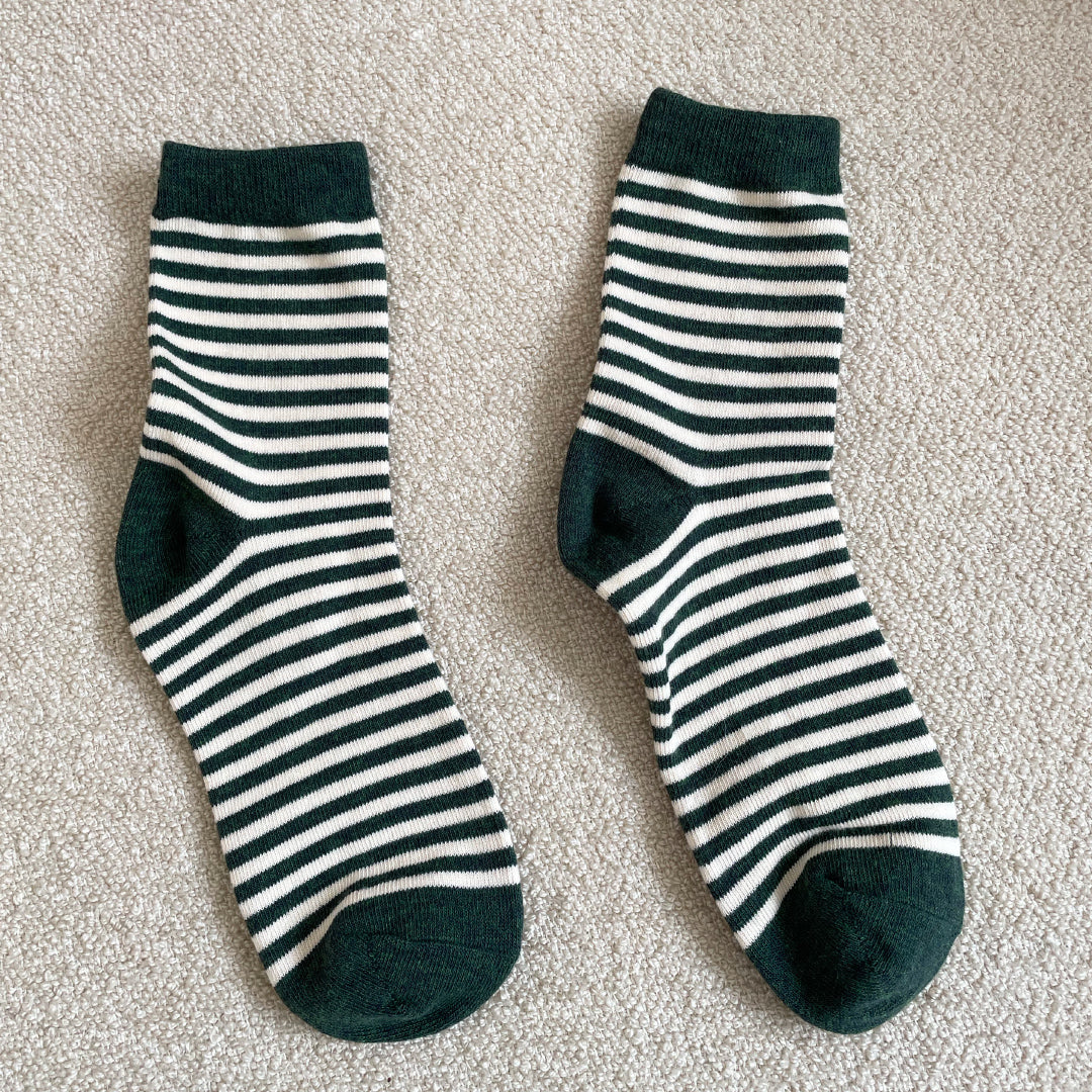 Green stripy socks