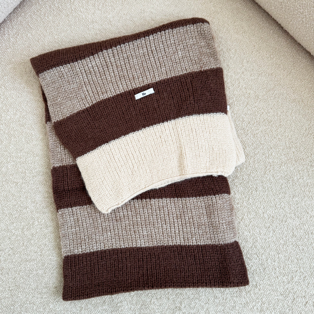 Brown stripy scarf