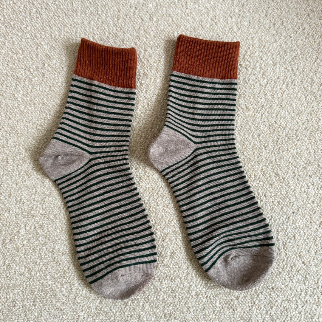 Stripy socks Tan