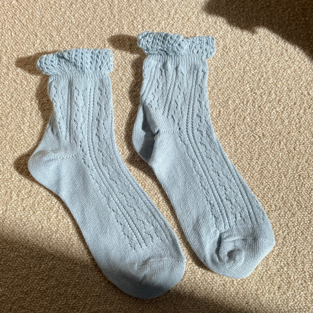Blue frill socks
