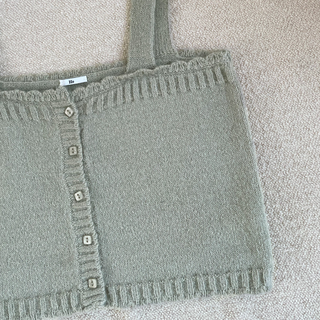 Buttoned wool cami top