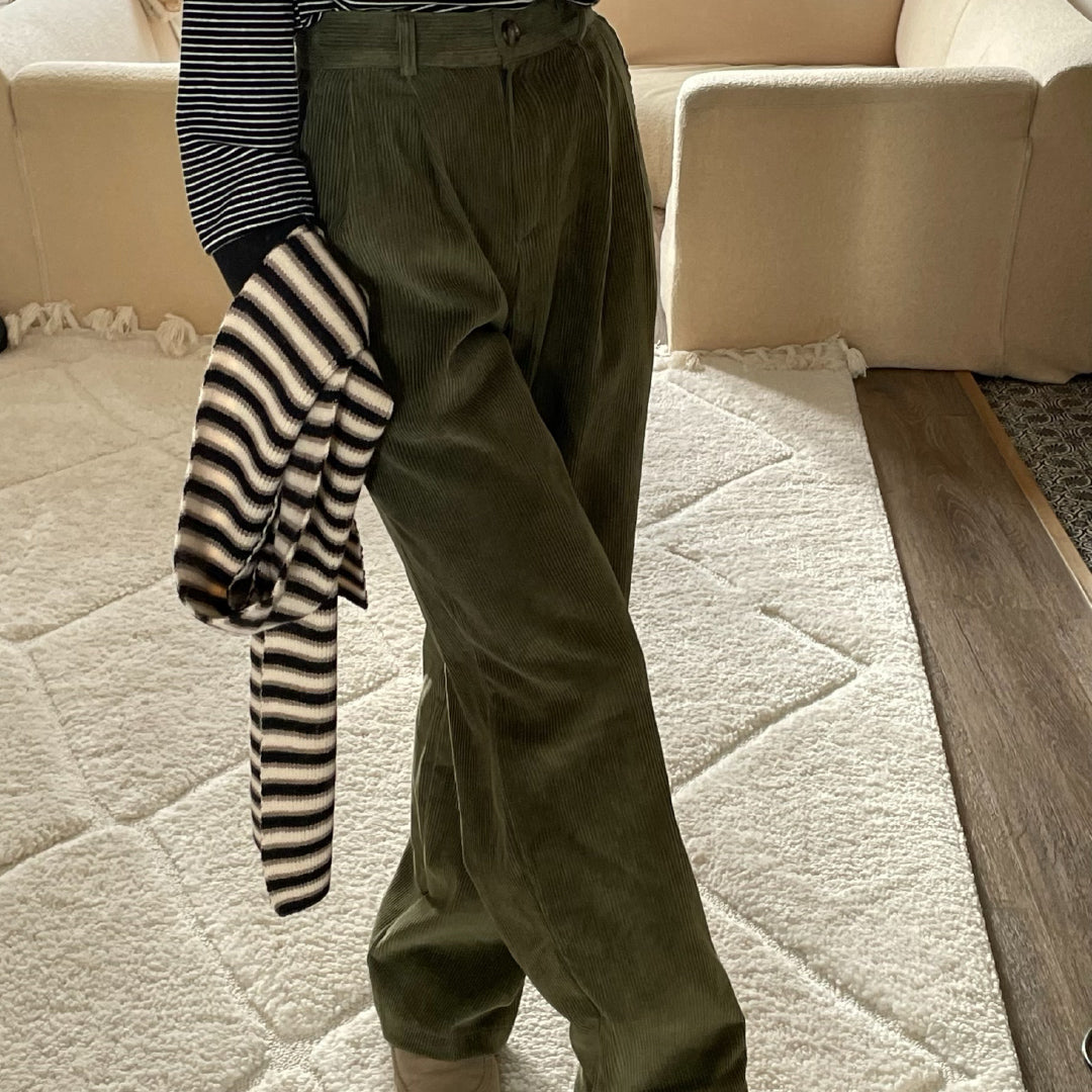 Olive corduroy trousers – He Official Ltd