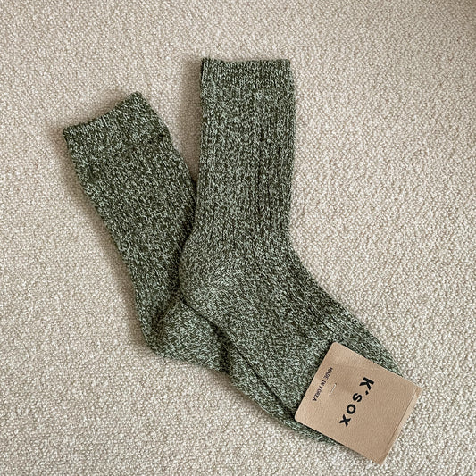 Green speckled socks