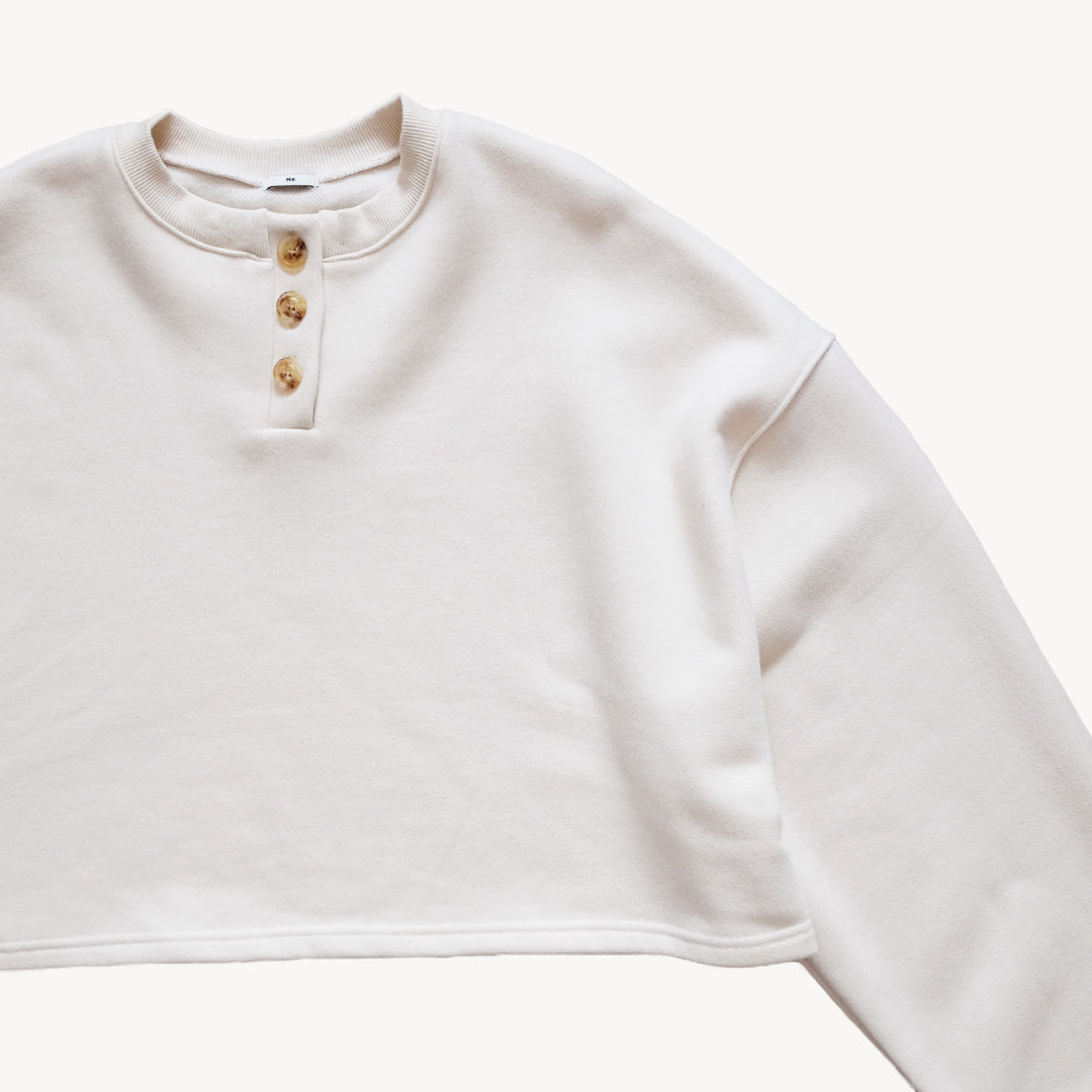 Heavyweight Organic Cotton Button Sweater