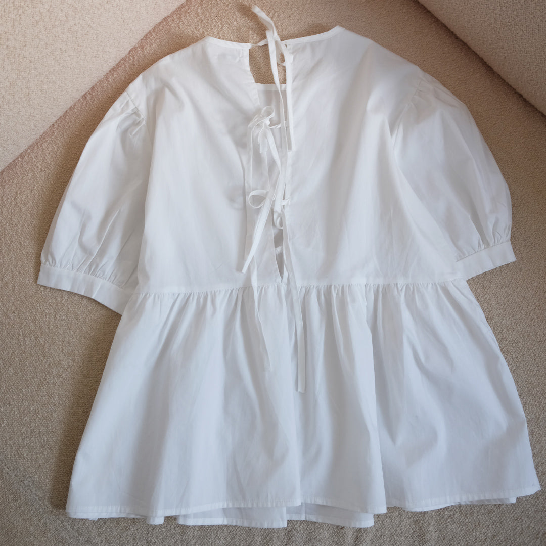 White ribbon blouse